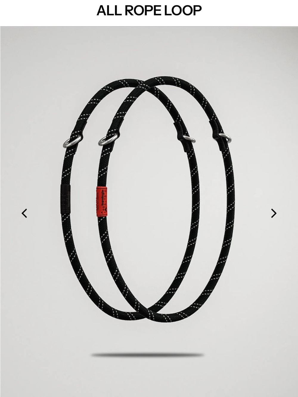 Topologie 10mm Black Reflective Rope Loop straps.